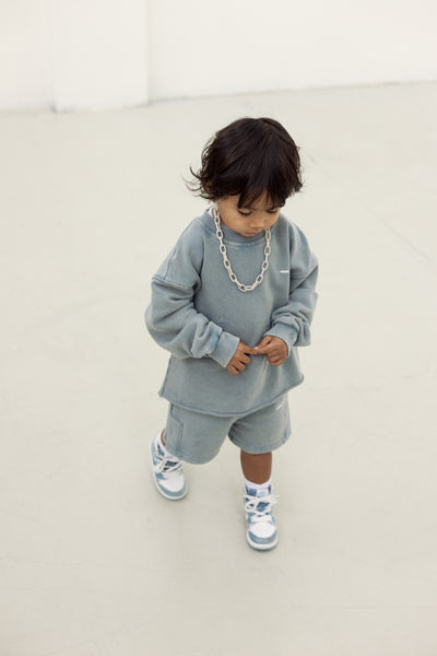 The Sweatshort Washed Blue